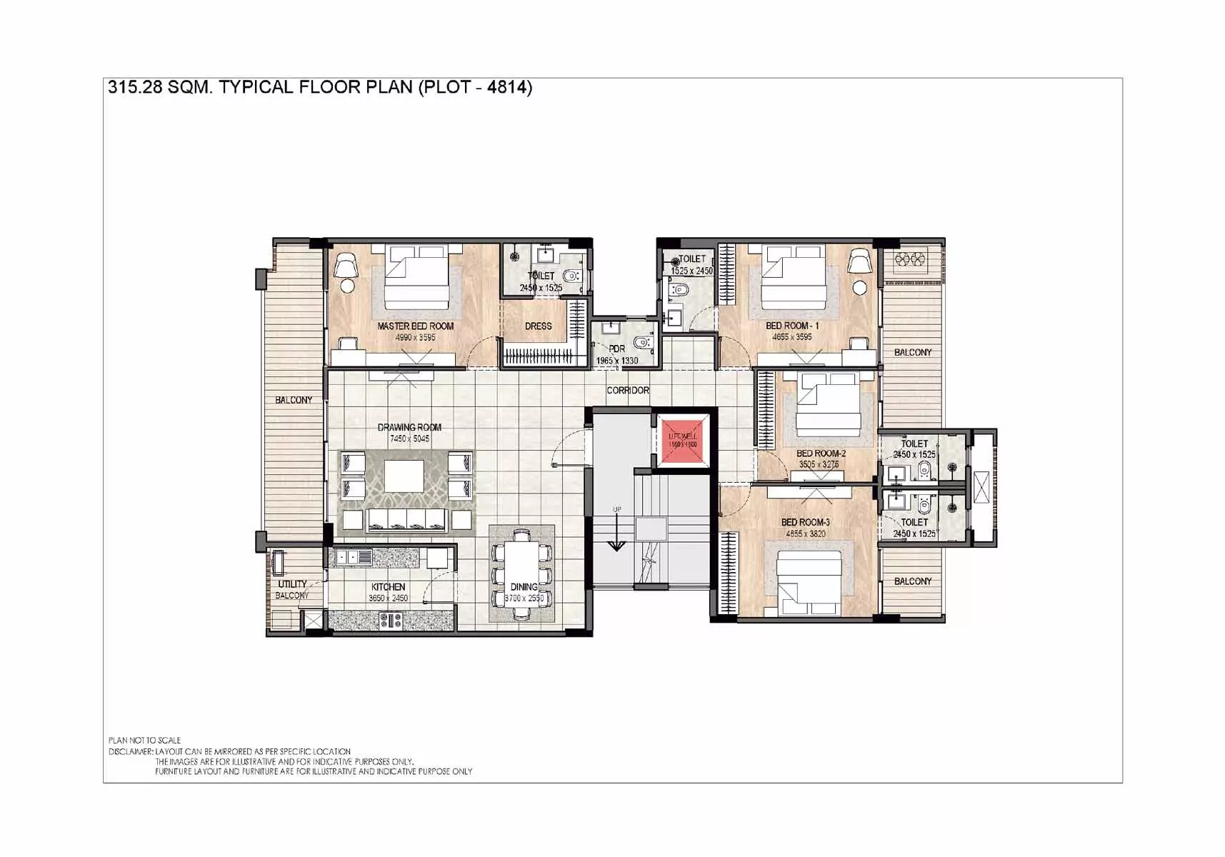 4 BHK, Typical 315.28 Sq. Mtr